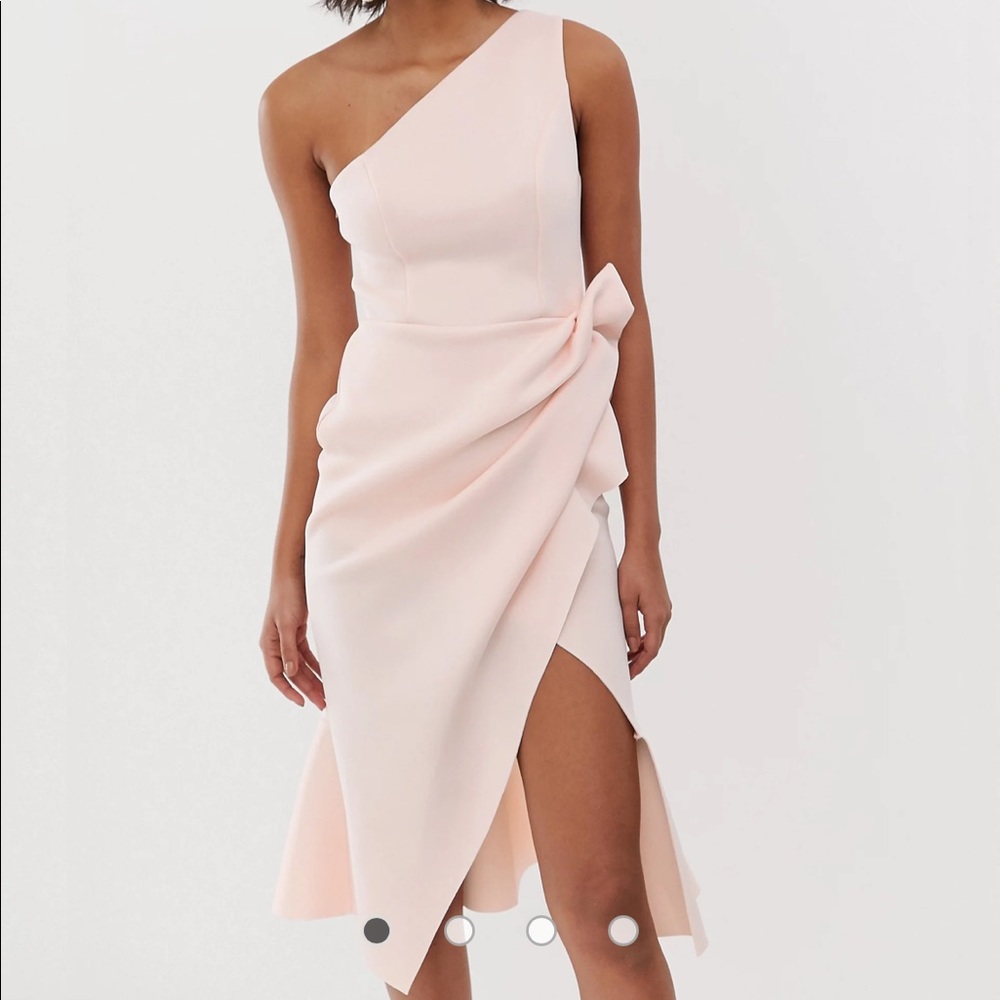 Pink asymmetrical cocktail dress